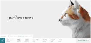 日吉ガリレオ動物病院のサイトのファーストビュー